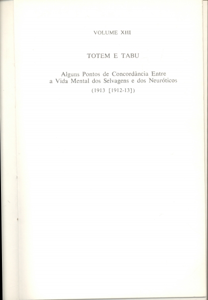 Totem e Tabu Volume XIII (1913 - 1914)