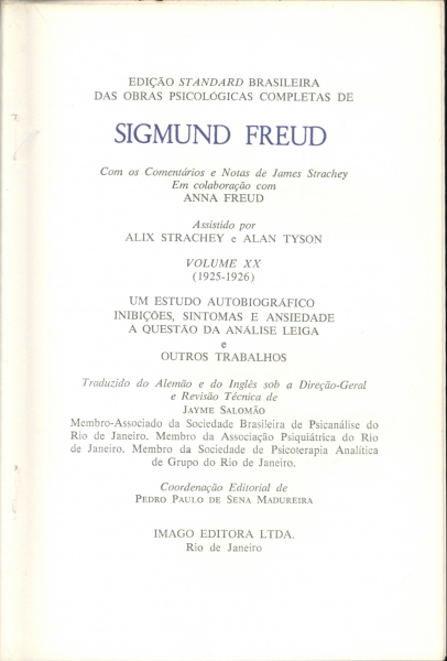 Um Estudo Autobiográfico Volume XX (1925 - 1926)