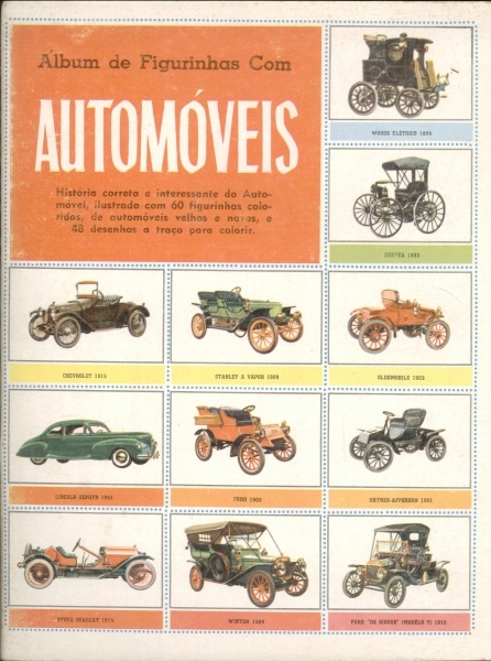 Álbum de Figurinhas com Automóveis