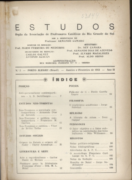 Estudos - Ano II, Nº 3, Jan./Fev. 1942
