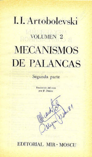 MECANISMOS DE PALANCAS - TOMO II (PARTE SEGUNDA)