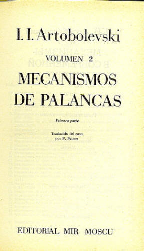 MECANISMOS DE PALANCAS VOL II (PRIMEIRA PARTE)
