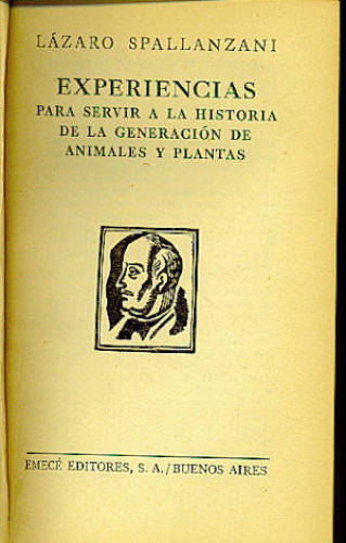 EXPERIENCIAS PARA SERVIR A LA HISTORIA DE LA GENERACIÓN DE ANIMALES Y PLANTAS