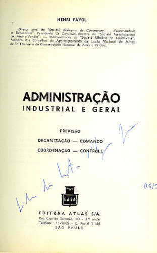 ADMINISTRAÇÃO INDUSTRIAL E GERAL