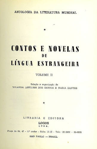 CONTOS E NOVELAS DE LÍNGUA ESTRANGEIRA