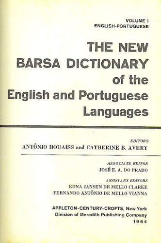 NÔVO DICIONÁRIO BARSA DAS LÍNGUAS INGLÊSA E PORTUGUÊSA (EM 2 VOLUMES)