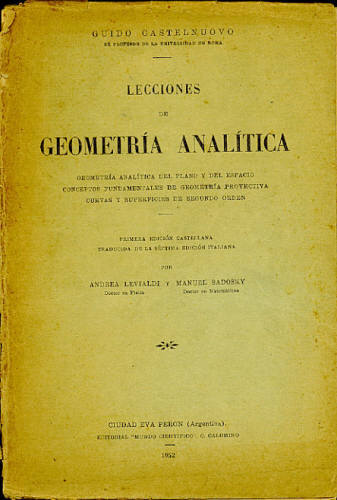 LECCIONES DE GEOMETRÍA ANALÍTICA