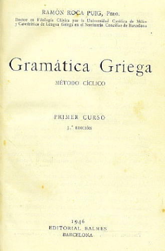 GRAMÁTICA E ANTOLOGIA GRIEGA