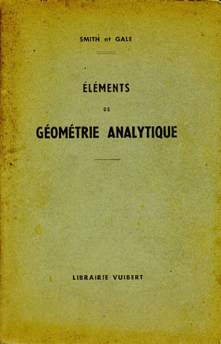 ÉLÉMENTS DE GÉOMÉTRIE ANALYTIQUE