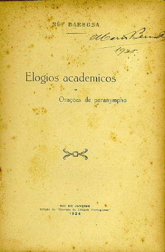 ELOGIOS ACADEMICOS E ORAÇÕES DE PARANYMPHO