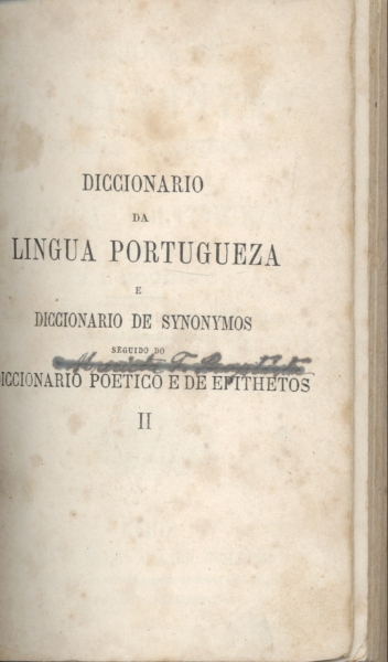 Livro Dicionário dos sinônimos poético e de epítetos d