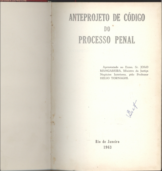 Anteprojeto de Código do Processo Penal