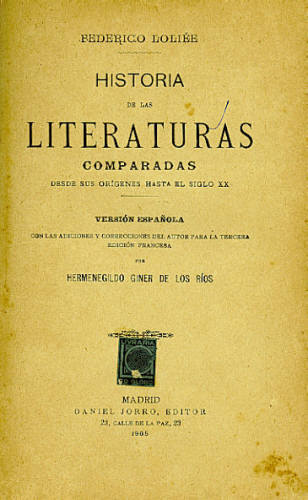 HISTORIA DE LAS LITERATURAS COMPARADAS