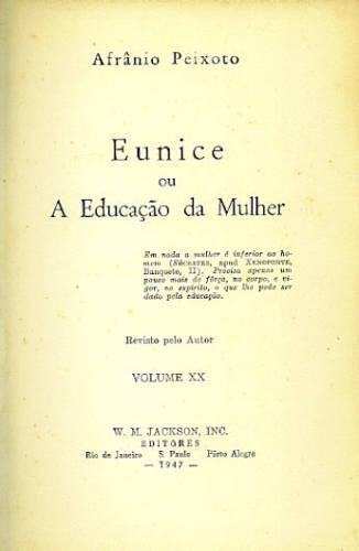 EUNICE OU A EDUCAÇÃO DA MULHER