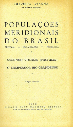 POPULAÇÕES MERIDIONAIS DO BRASIL: HISTÓRIA - ORGANIZAÇÃO - PSICOLOGIA