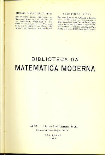 LISA - BIBLIOTECA DA MATEMÁTICA MODERNA (TOMO 2)