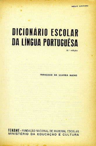 DICIONÁRIO ESCOLAR DA LÍNGUA PORTUGUESA