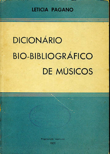 DICIONÁRIO BIO-BIBLIOGRÁFICO DE MÚSICOS