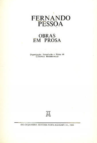 FERNANDO PESSOA OBRAS EM PROSA