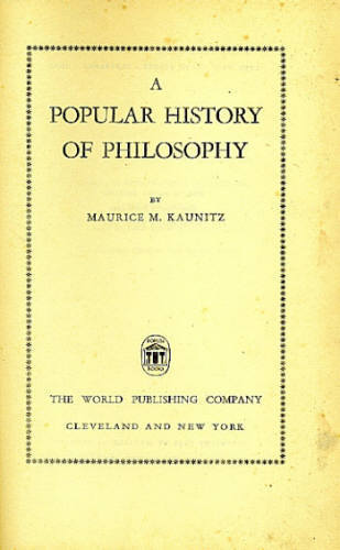 A POPULAR HISTORY OF PHILOSOFY