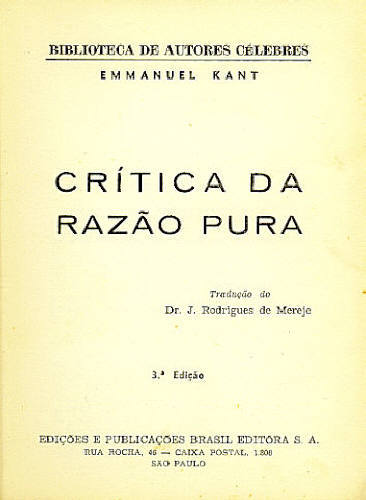 CRÍTICA DA RAZÃO PURA