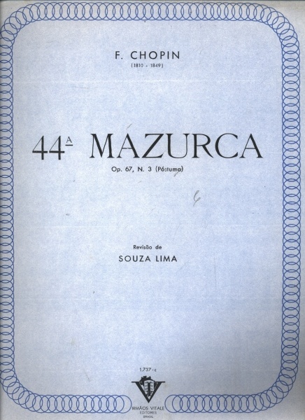 Mazurka, 44a.,  Op. 67, N° 3 Póstuma