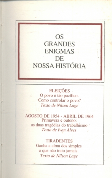 Eleiçoes - Agosto de 1954-Abril de 1964 - Tiradentes