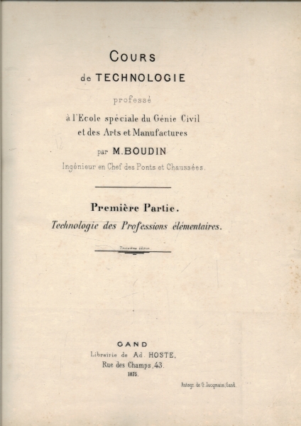 Cours de Technologie (em 2 Volumes)