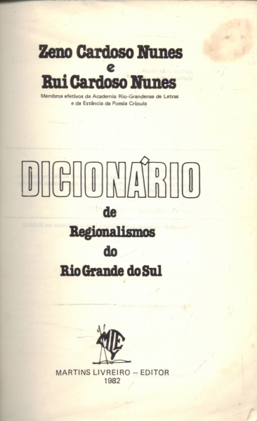 Dicionario de Regionalismos do Rio Grande do Sul