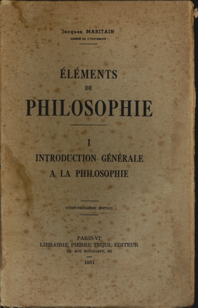 Éléments de Philosophie 1: Introduction Générale a la Philosophie