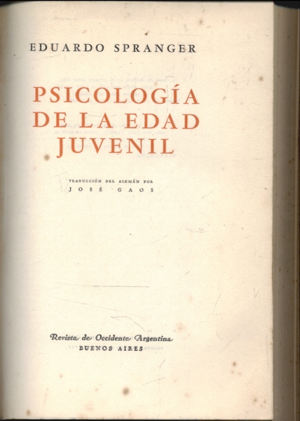 Psicología de la Edad Juvenil