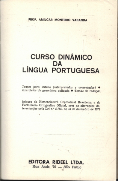 Curso Dinâmico da Língua Portuguesa