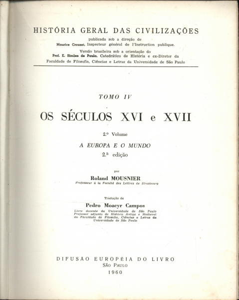 História Geral Das Civilizações    (tomo 4 - 2º Volume)