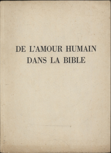 De Lamour Humain Dans la Bible