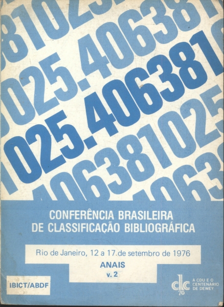 Conferência Brasileira de Classificação Bibliográfica Vol 2