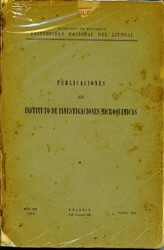 PUBLICACIONES DEL INSTITUTO DE INVESTIGACIONES MICROQUÍMICAS - TOMO XVII