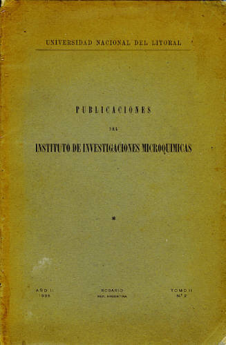 PUBLICACIONES DE INVESTIGACIONES MICROQUÍMICAS - TOMO II