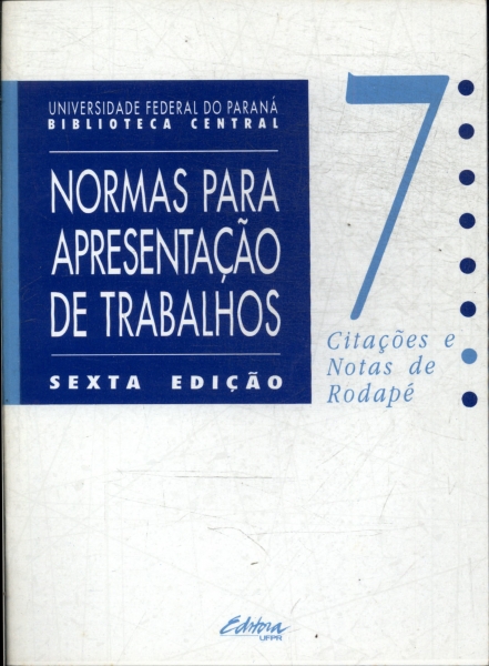 Normas Para Apresentação De Trabalhos Vol. 7