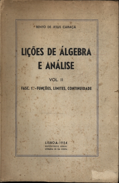 Lições De Álgebra E Análise (volume 2)
