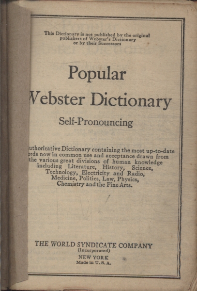 Popular Webster Dictionary (1924)