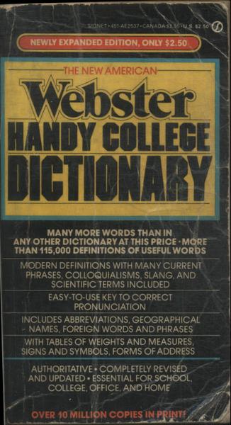 The New American Webster Handy College Dictionary