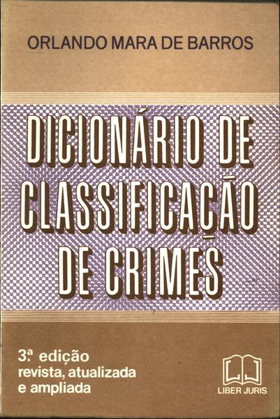 Dicionário De Classificação De Crimes