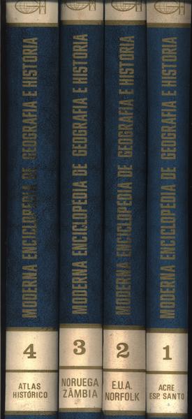 Moderna Enciclopédia De Geografia E História (4 Volumes)