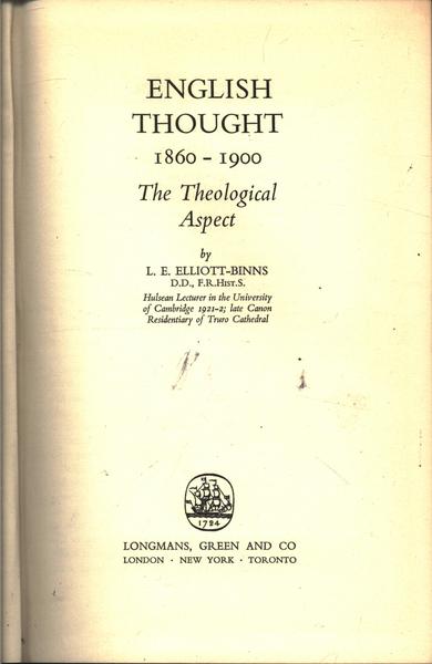 English Thought 1860-1900