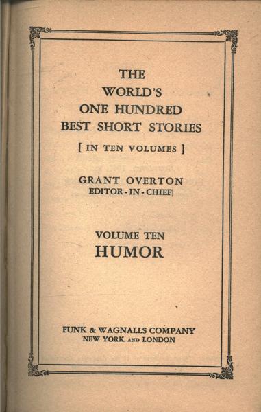 The World'S One Hundred Best Short Stories Vol 10