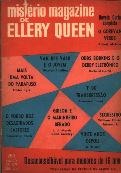 Mistério Magazine De Ellery Queen Nº 260