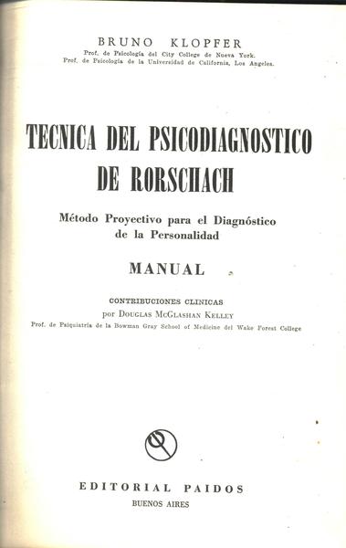 Técnica Del Psicodiagnóstico De Rorschach