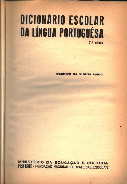 Dicionário Escolar Da Língua Portuguesa (1956)