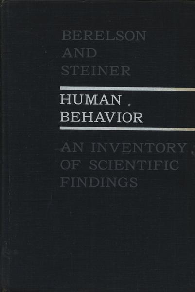Human Behavior - An Inventory Of Scientific Findings