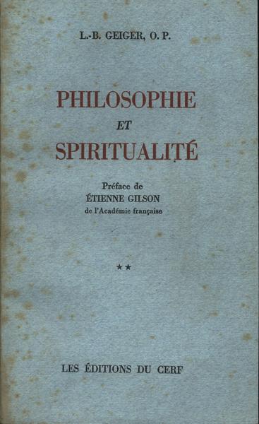 Philosophie Et Spiritualité Vol 2